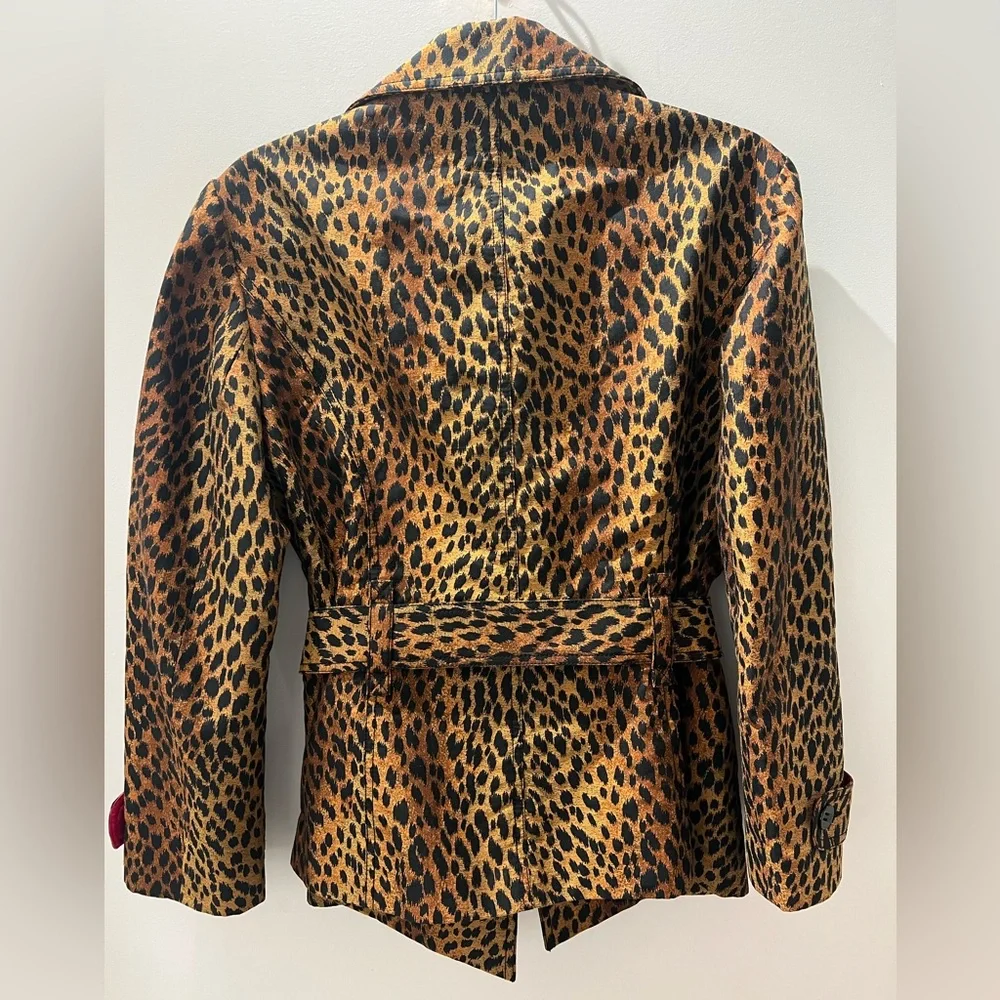 Vintage St. John Collection Leopard Print Jacket – Lined Belted Jacket | Size 12 - Picture 3 of 8